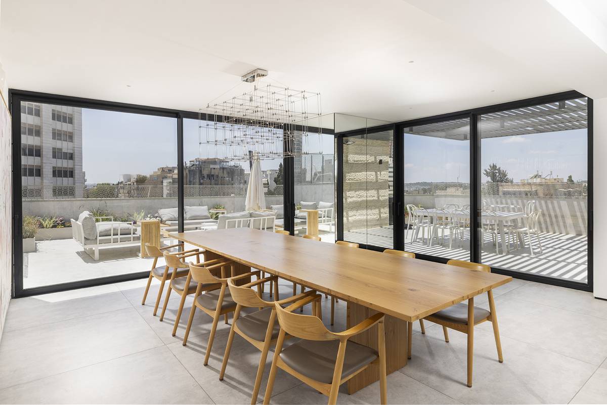 Reception salon and gourmet kitchen at Aura Penthouse Jerusalem – photo 10
