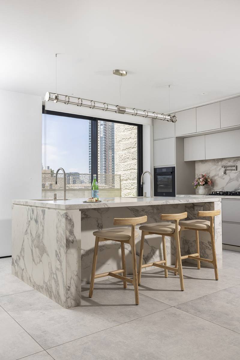 Reception salon and gourmet kitchen at Aura Penthouse Jerusalem – photo 25