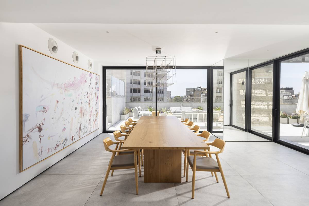 Reception salon and gourmet kitchen at Aura Penthouse Jerusalem – photo 9