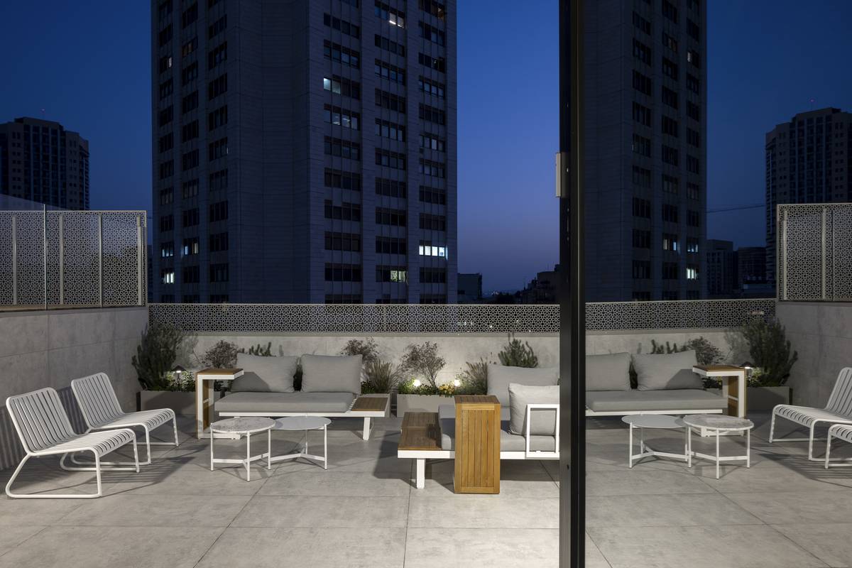 Heated rooftop pool and outdoor dining terrace at Aura Penthouse Jerusalem – photo 7